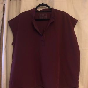 Burgundy Figs Women’s Rafaela Oversized Scrub Top XL